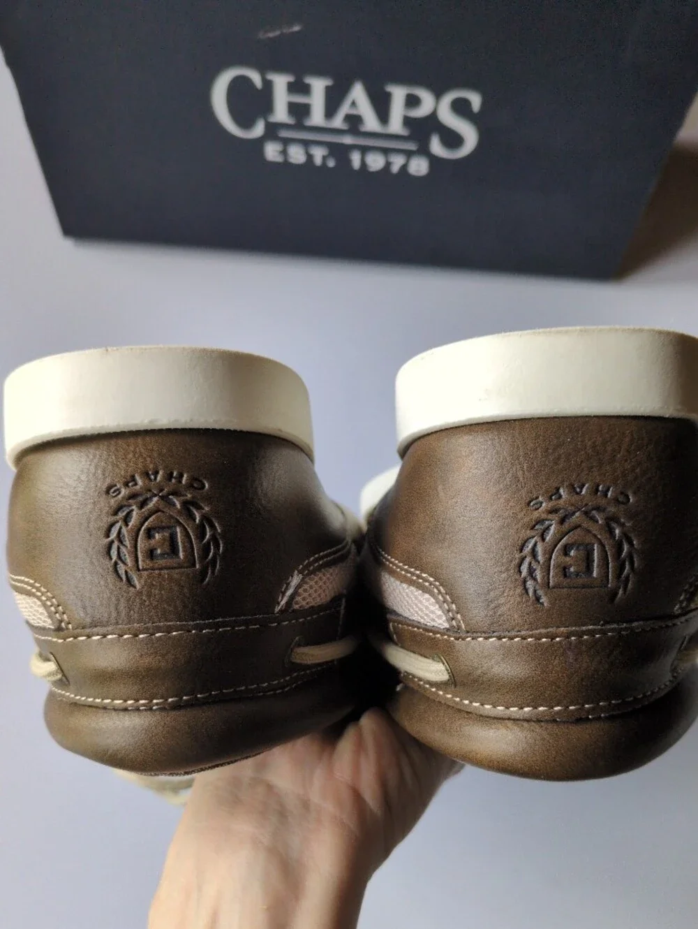 Chaps Men's Kanas Brown Boat‎ Shoes Size 12